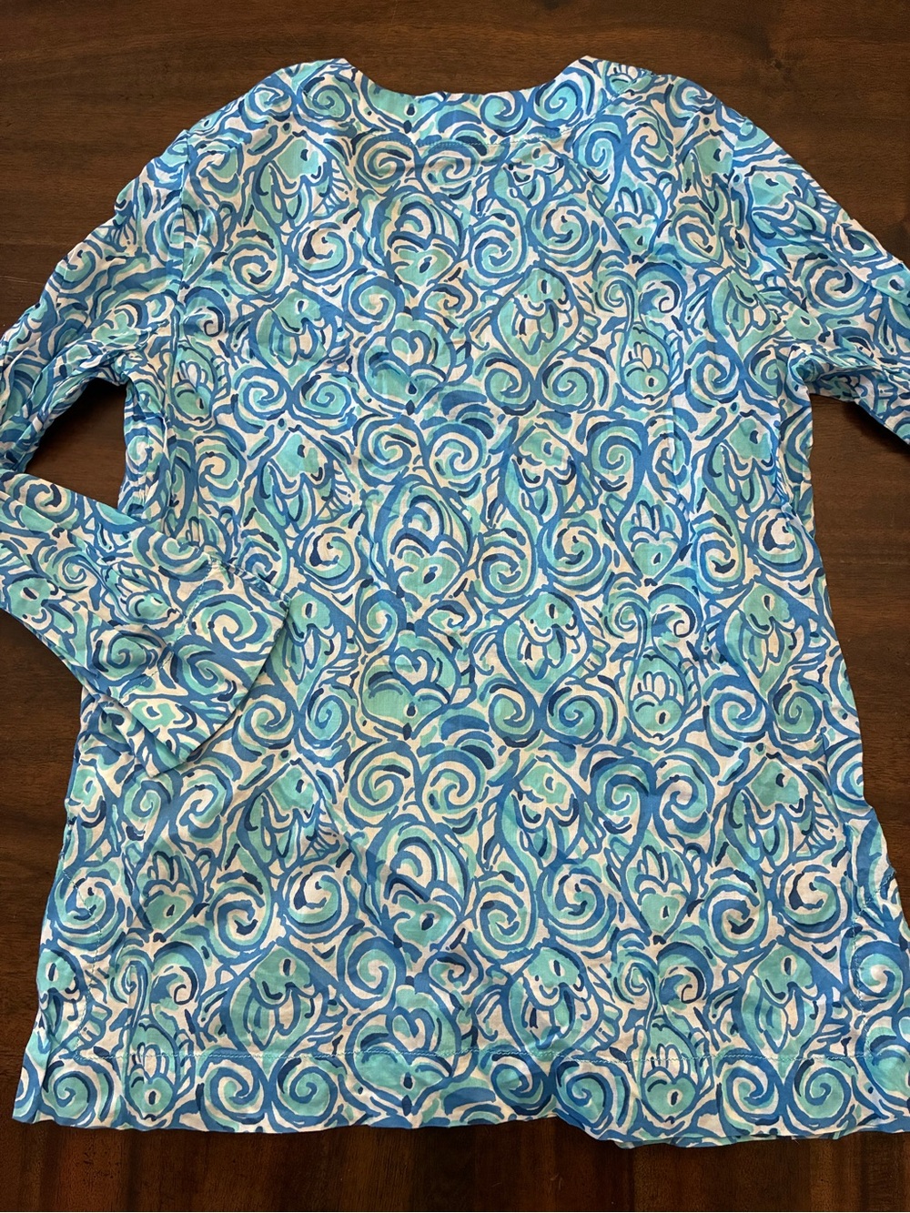 Lilly Pulitzer Amelia Island Top Small Blue Blouse Resort White Chasing Tail - Picture 3 of 3